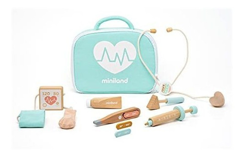 Miniland Muñeca De Madera Doctor Set, Beige Lh6xa