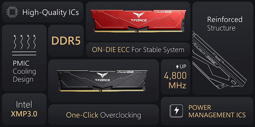 Memoria Ram Teamgroup T-force Vulcam, Ddr5, 2x16gb, 5200mhz