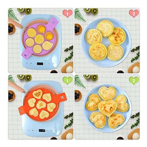 Molde De Silicona Para Panqueques Y Huevos Fritos - 3 Pack
