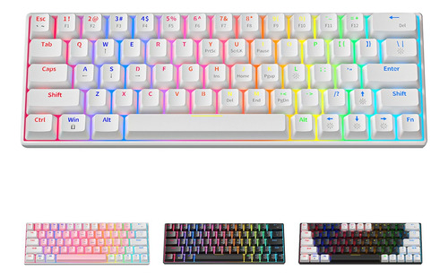 Teclado Mecánico Para Juegos Rainbow Rgb Gamer De 63 Teclas