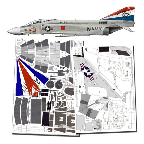 F4 Phantom Vf-101 E 1.33 Papercraft