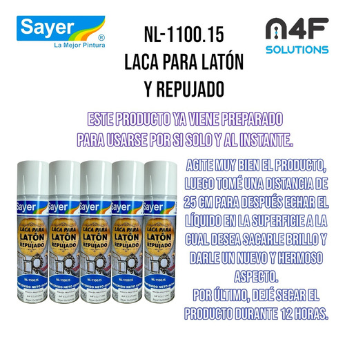 Laca Para Latón Y Repujado Sayer Nl-1100.15 5 Piezas