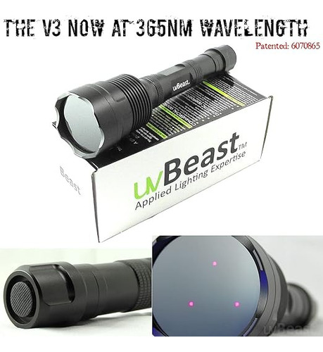  Uvbeast V3 365nm Linterna Luz Negra Ultravioleta Led Nueva