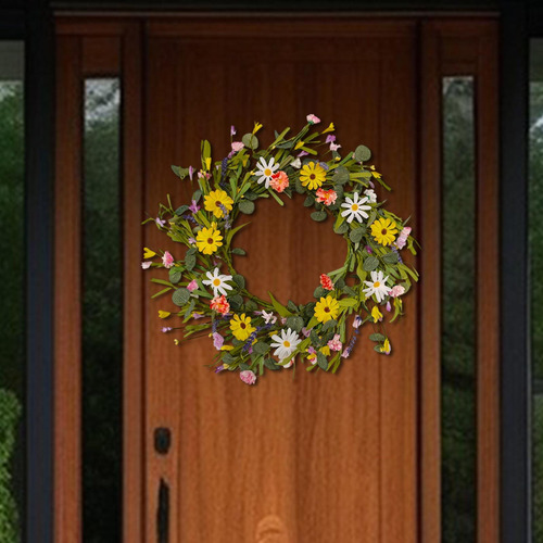 Decoración De Corona Floral Artificial Puerta Colgante De