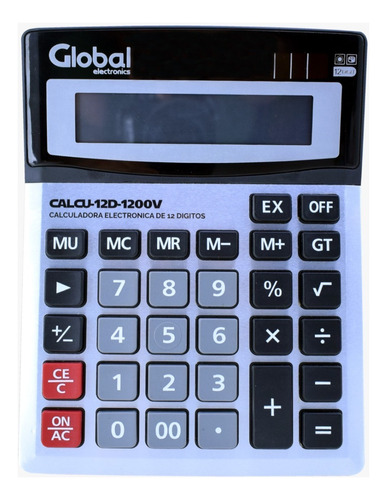 Calculadora Global 12 Digitos, Mod. 1200v Metalizada Color Metalizado