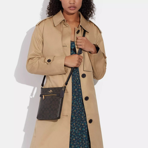 Cartera Crossbody Coach Mini Rowan - Marron