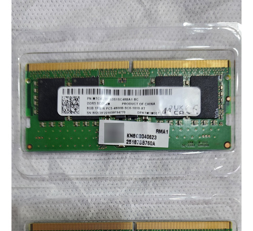 Ram Ddr5 Micron Sodimm Para Laptop 16gb, Ddr5, 4800 Mhz