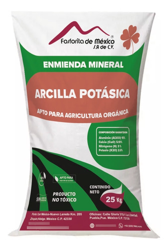 Arcilla Potásica 25 Kg Orgánica 