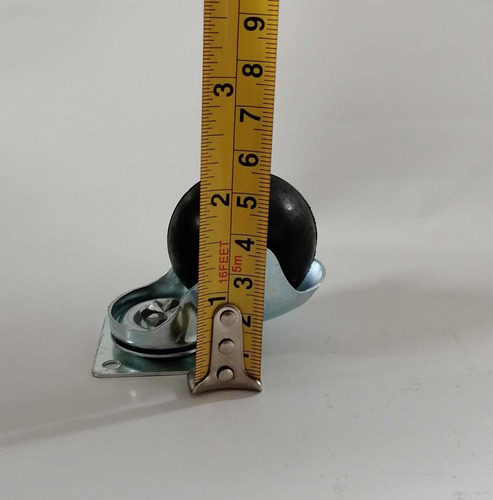 Imagen 4 de 4 de Rueda Esférica Goma Giratoria 40 Mm Estufa