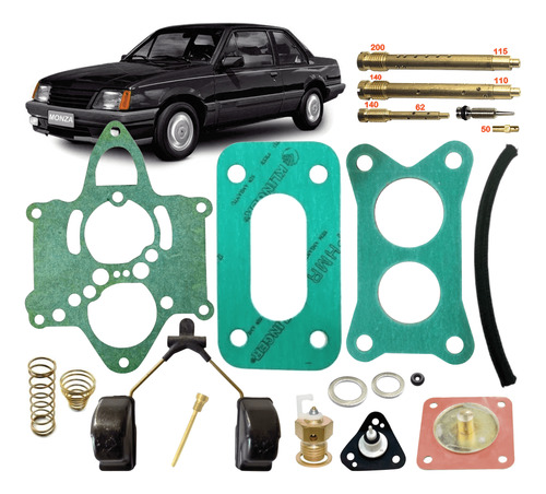 Kit Carburador Com Gicle H30/34 Blfa Monza 1.8 1985 1986