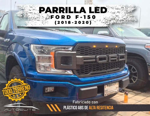 Imagen 4 de 9 de Parrilla Ford F150 2020 2021 Negra Luz Led Ambar Tipo Raptor