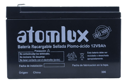 Bateria De Gel Recargable Atomlux 12v 9ah Ups Alarma Luces