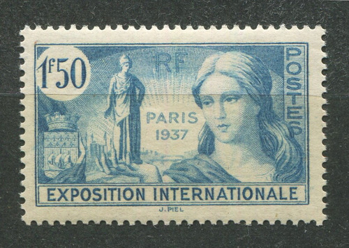 Francia Sello Estampilla Yvert 336 Mnh Exposition Paris 1937