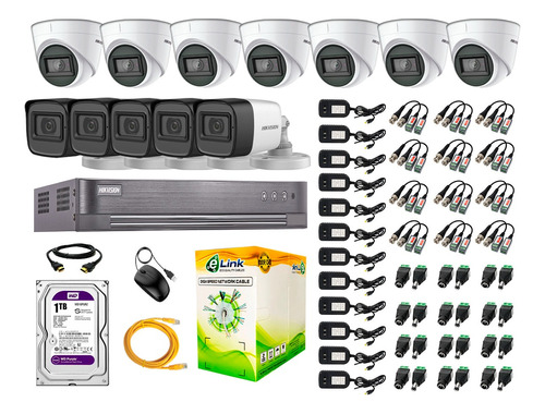 Kit 12 Cámaras Seguridad Audio Incorporado Full Hd Hikvision