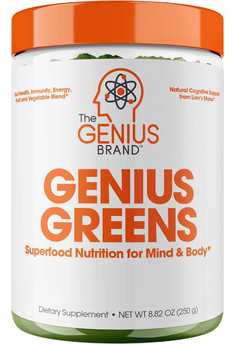 Genius Super Greens Powder Suplemento Nootrópico 250 Gramos Sabor N/a