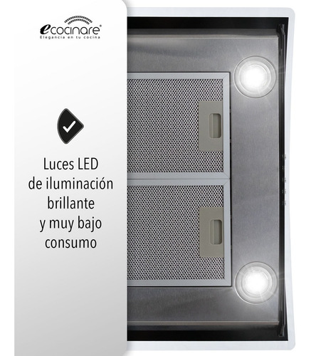 Imagen 5 de 8 de Campana De Cocina 60cm Para Pared Extractora Y Purificadora
