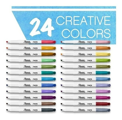 Imagen 2 de 8 de Marcadores Sharpie S-note X 24 Colores Resalta/subraya