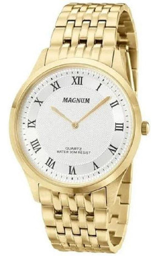 Relógio Magnum Masculino Slim Ma21919h Dourado Analógico