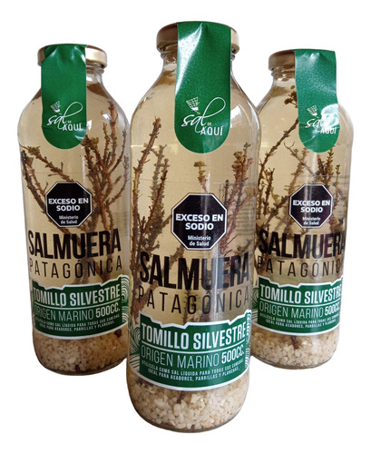 Sal De Aqui Salmuera Meseta Patagonica Tomillo X 3 Unidades