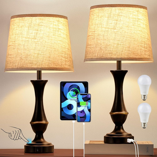 Lámparas Táctiles Mejoradas Para Dormitorios Juego De 2 - Lá