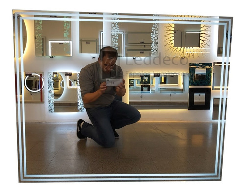 Imagen 1 de 9 de Espejo Moderno C/ Luz ,doble Guarda Y Desempañante - Leddeco