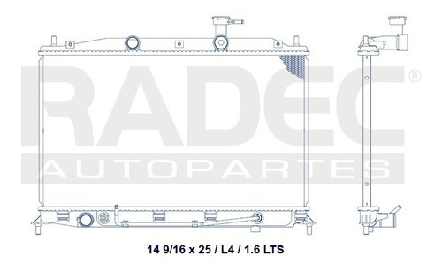 Radiador Dodge Attitude 2006-2008 1.6 Lts Ml4 Automatico