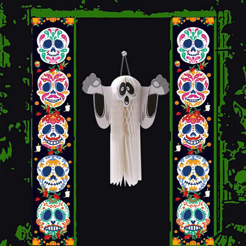 Halloween Sign Decor Bunting Hanging Para Porch Front Door