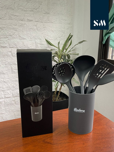 Juego De Bateria De Cocina Hudson Negro Daily 15 Piezas