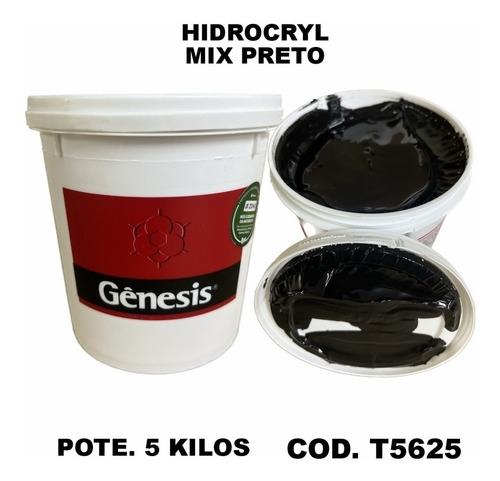 Tinta Hidrocryl Mix Preto 5kg Genesis T5625