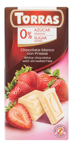 Chocolate Blanco Con Fresas Sin Azucar Torras