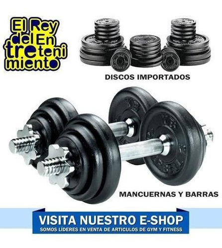 Set Mancuerna Maciza Cromada C/ Rosca + 5 Kilos - El Rey