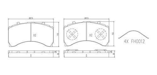 Imagen 2 de 7 de Pastillas Freno Traseras Mercedes Benz Actros 2044 S