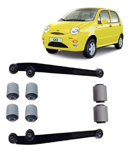 Kit Com 6 Buchas Braços Suspensão Traseira Chery Qq Ano 2013