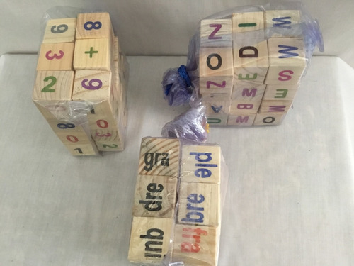Cubos Interactivos (numeros,letras Y Silabas) En Madera