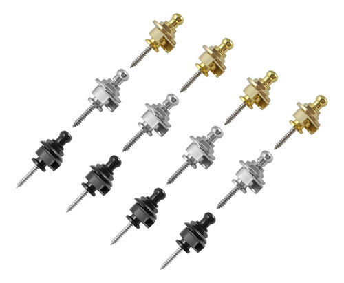 Hebilla Botón Straplock Correa Cerradura Guitarra 12pcs