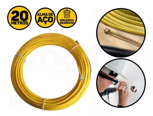 Guia Passa Fio Sonda Pvc Alma De Aço Profissional 30m Vonder