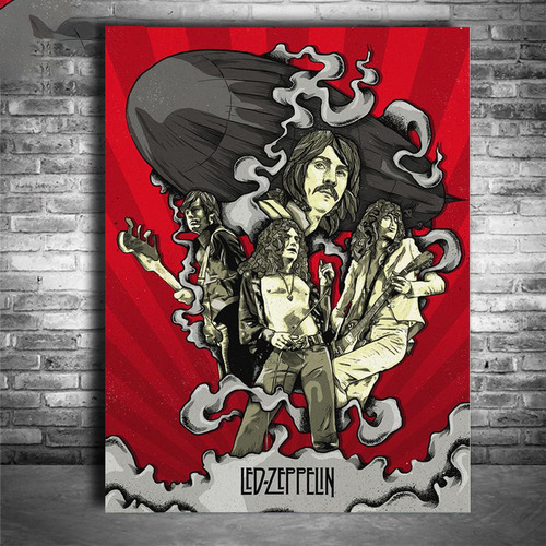 Cuadro Decorativo Banda Rock Led Zeppelin Textura