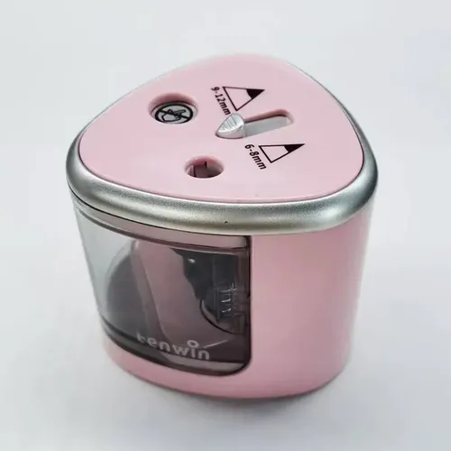 Sacapuntas Eléctrico De Metal Con Doble Orificio (6 Y 12 Mm): Modo Manual Y Automático, Seguro Para Niños, Ideal Para Clases De Arte