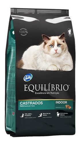 Alimento Equilíbrio Indoor Mature Castrados para gato senior sabor mix en bolsa de 1.5kg