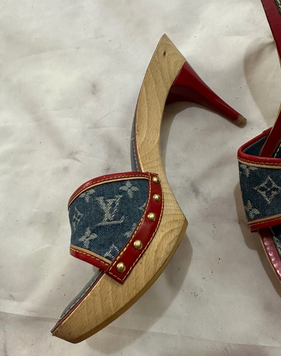 Sandalias De Tacón Louis Vuitton Originales Azules (Usado)