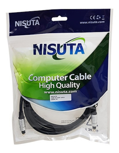 Imagen 2 de 5 de Cable Audio Optico Digital Fibra Toslink 2 Metros Nisuta