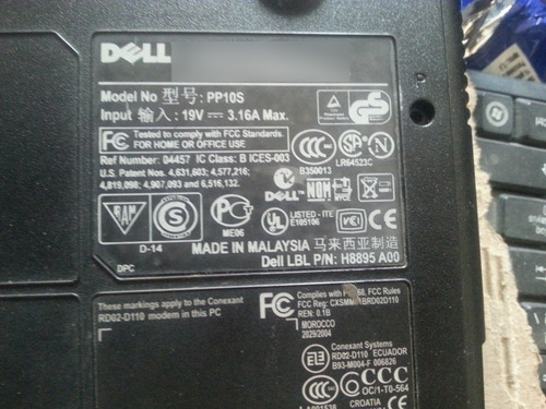 Laptop Dell Inspiron 2200 Pp10s Repuestos En Partes (Usado)