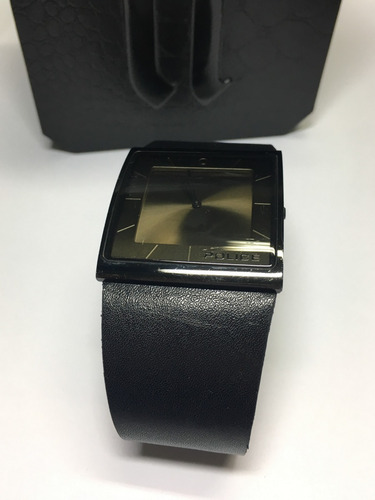 Relógio Original Police Pulseira Couro Preta Usado