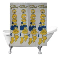 Comprar Cortina Plástica Con Protector\u002Fganchos Los Simpson Familia Blanco Los Simpson Familia