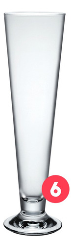 Set X 6 Copas Vasos Cerveza Vidrio Templado Palladio 545 Cc Color Blanco