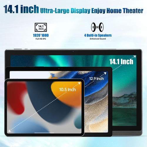 Tablet Meswao 14.1'' Android 13 6gb Ram 128gb Rom 10000mah