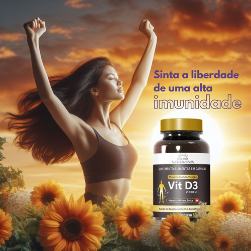 Vitamina D3 2000 Ui Bioativa Rápida Absorção 240 Comprimidos Sabor Sem sabor