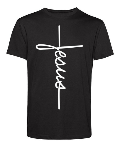 Polera Cristiana:  Jesús Cruz Manuscrita 