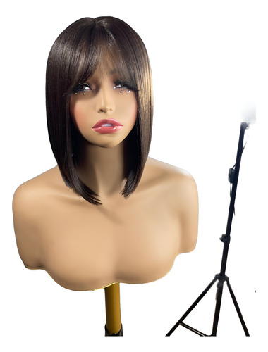 Peluca Natural Destiny Bossy 10 Cm - Estilo Oncológico Castaño Medio S