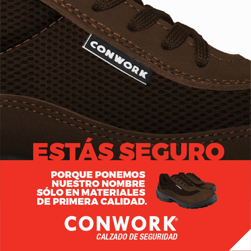 Imagen 9 de 10 de Calzado Conwork Ergon 105za Chocolate Doble Frontura Marron